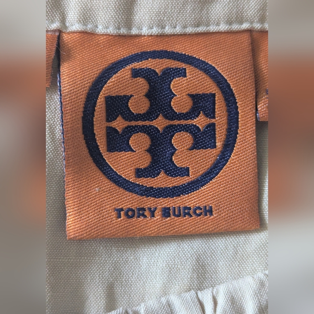 Tory Burch Silk Linen Size 10 Cream Embellished Sleeveless Tank Top Tunic - Picture 5 of 16